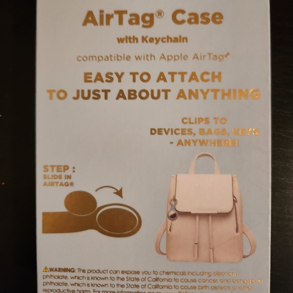 Apple Air Tag Case w/Keychain Blue - Picture 5 of 7